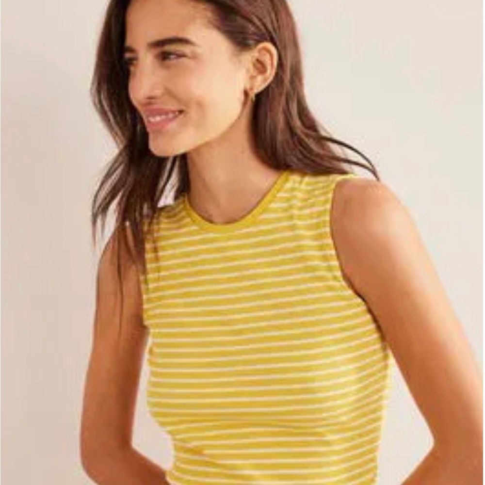 Boden Yellow Striped Tank Top Women’s Size 14
